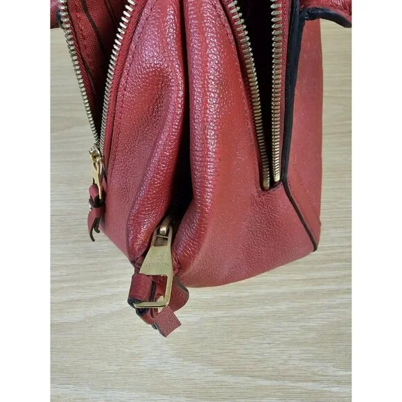 LOUIS VUITTON Authentic Marais MM LV Empreinte Leather Red Handbag Satchel LV - Picture 16 of 16